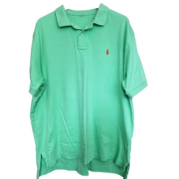 Key Lime Green Y2K Polo Ralph Lauren Kanye Size XL XXL 90s Big Tall 100% cotton - Picture 10 of 14